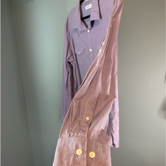 Calvin Klein Purple/White Plaid Button Down Shirt with Chest Pockets - Picture 10 of 10